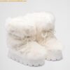 Replica Prada Monolith Boots in White Leather and Nylon Fabric