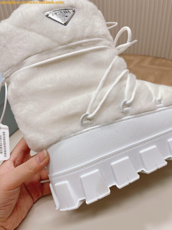 Replica Prada White Shearling Apres-ski Boots 6