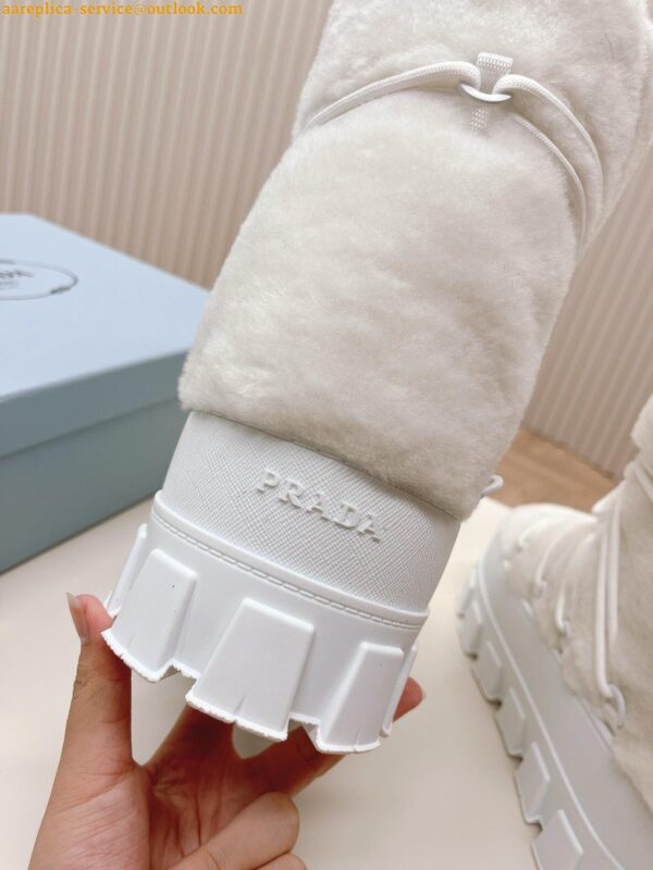 Replica Prada White Shearling Apres-ski Boots 7