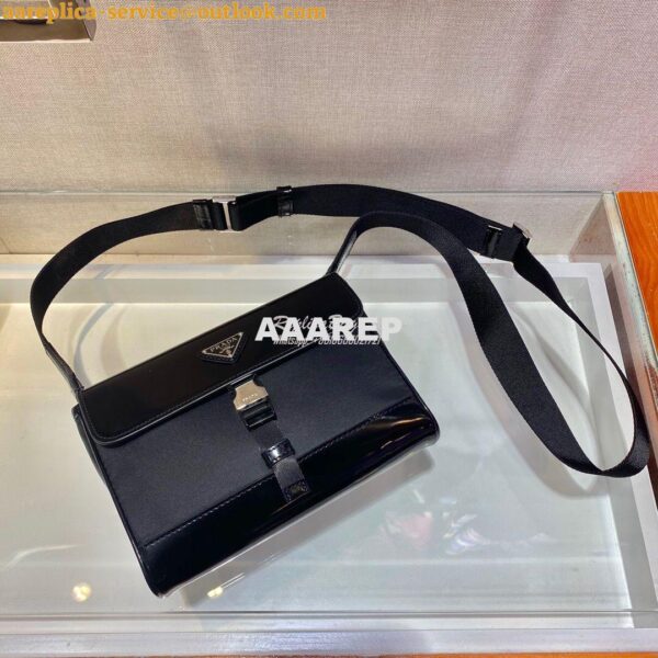 Replica Prada Re-Nylon And Leather Shoulder Bag 2VD044 3