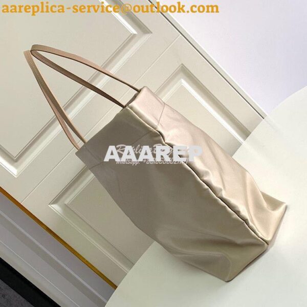 Replica Prada Re-nylon And Saffiano Leather Tote Bag 1BG107 Beige 5