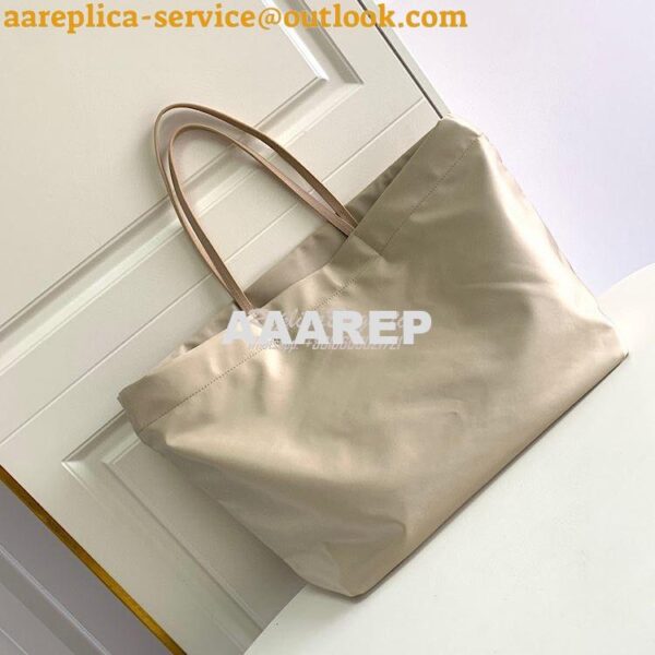 Replica Prada Re-nylon And Saffiano Leather Tote Bag 1BG107 Beige 6