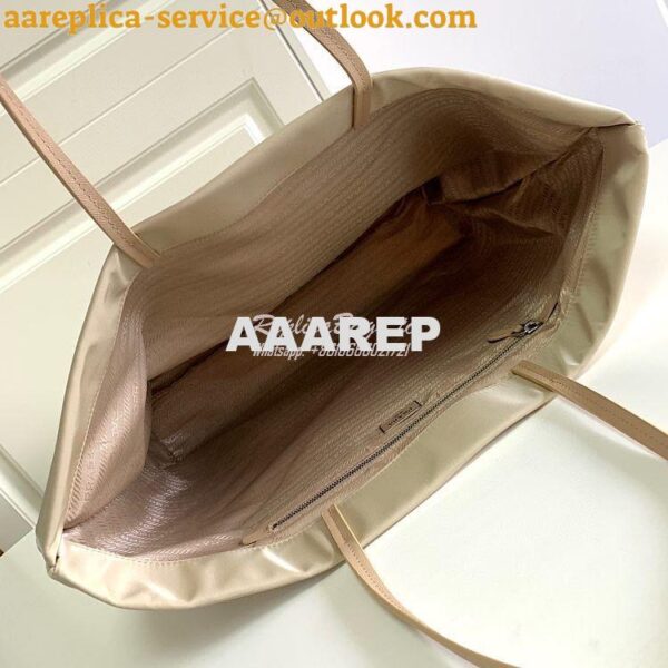 Replica Prada Re-nylon And Saffiano Leather Tote Bag 1BG107 Beige 8