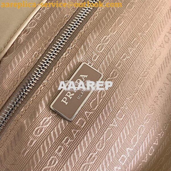 Replica Prada Re-nylon And Saffiano Leather Tote Bag 1BG107 Beige 10