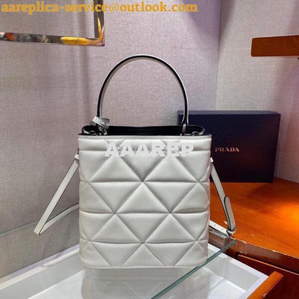 Replica Prada 1BA212 Medium Saffiano Leather Prada Panier Bag in White 5