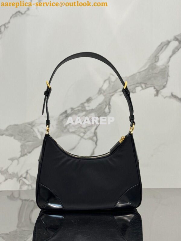 Replica Prada Re-Nylon with Glossy Leather Shoulder Bag 1BC214 10