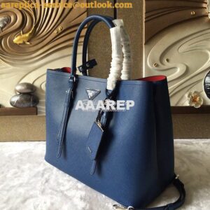 Replica Prada Saffiano Cuir Leather Tote Bag BN2820 Blue 2