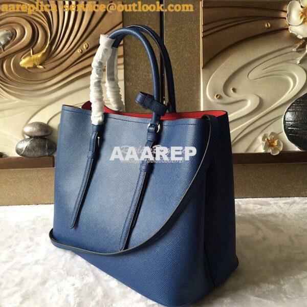 Replica Prada Saffiano Cuir Leather Tote Bag BN2820 Blue 9