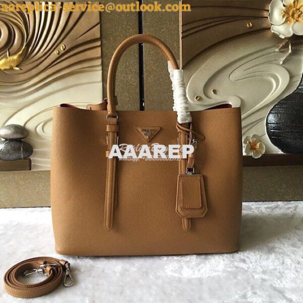 Replica Prada Saffiano Cuir Leather Tote Bag BN2820 Cameo 3