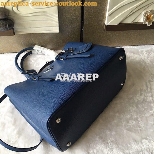 Replica Prada Saffiano Cuir Leather Tote Bag BN2820 Blue 10