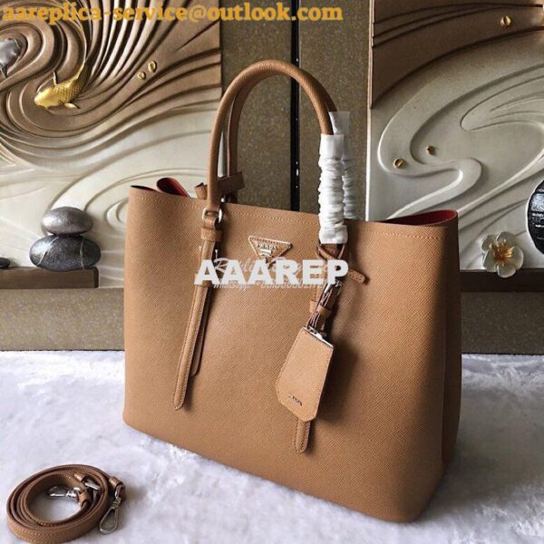 Replica Prada Saffiano Cuir Leather Tote Bag BN2820 Cameo 5