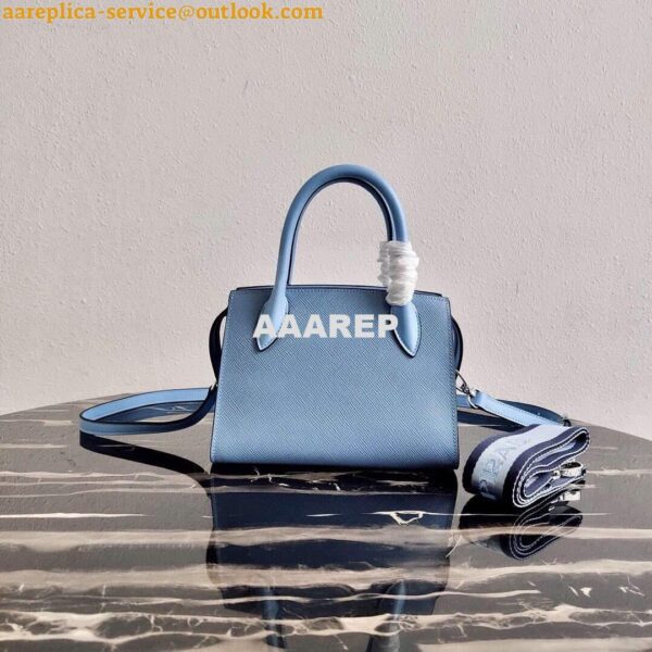 Replica Prada 1BA269 Saffiano Leather Prada Monochrome Bag Blue 4