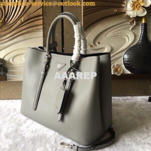 Replica Prada Saffiano Cuir Leather Tote Bag BN2820 Grey 2