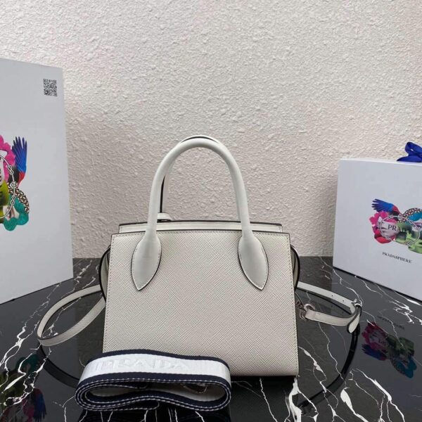 Replica Prada 1BA269 Saffiano Leather Prada Monochrome Bag White 3