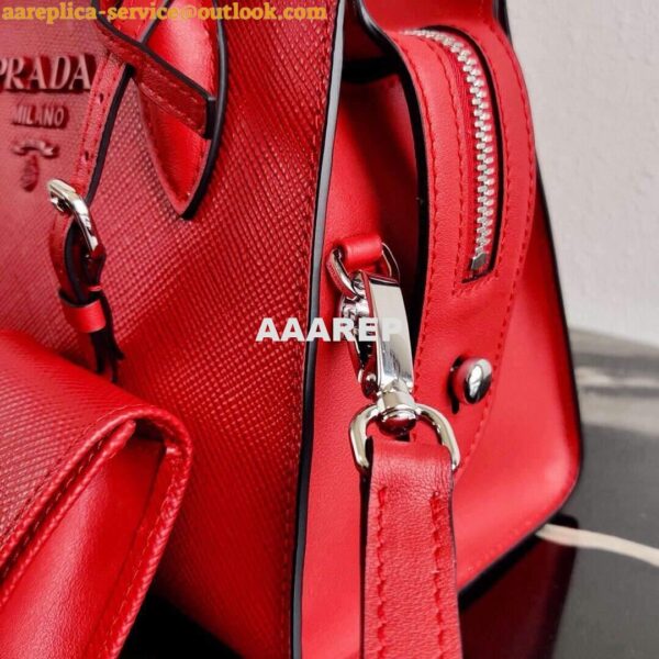 Replica Prada 1BA269 Saffiano Leather Prada Monochrome Bag Red 6