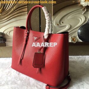 Replica Prada Saffiano Cuir Leather Tote Bag BN2820 Red 2