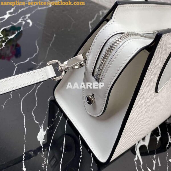 Replica Prada 1BA269 Saffiano Leather Prada Monochrome Bag White 7