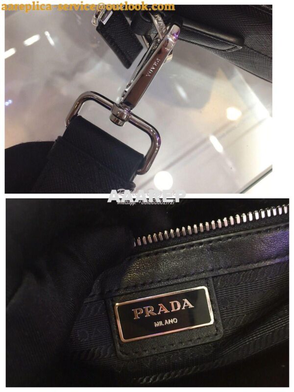 Replica Prada Saffiano Leather Bandoleer Bag 2VH063 Black 11