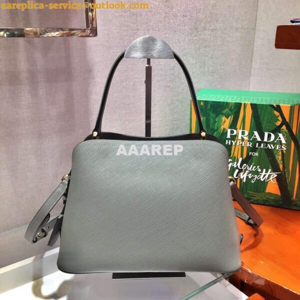 Replica Prada 1BA282 Medium Saffiano Leather Prada Matinee Bag Gray 5