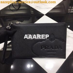 Replica Prada Saffiano Leather Document Holder 2NG005 Black