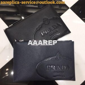 Replica Prada Saffiano Leather Document Holder 2NG005 Blue