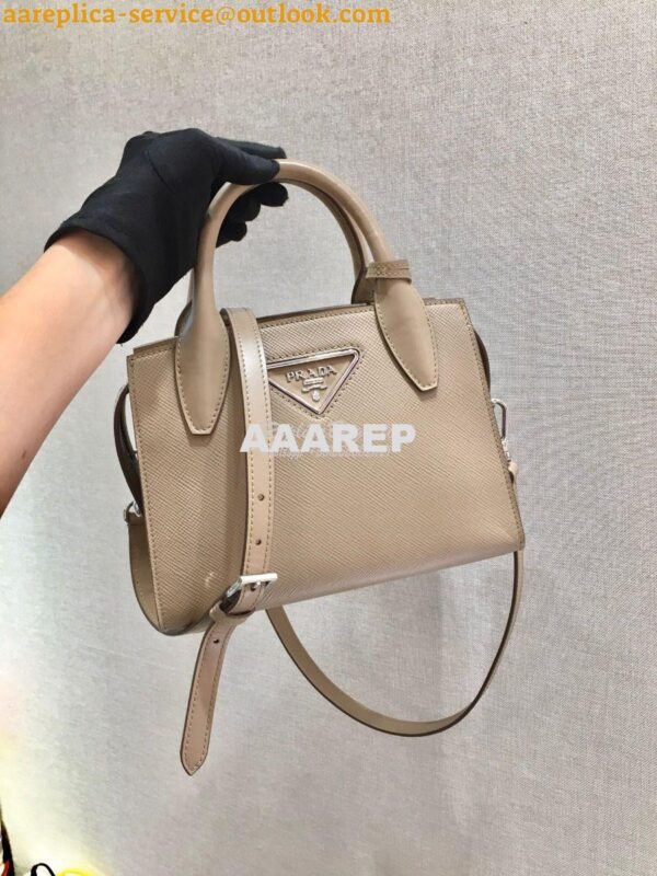 Replica Prada Saffiano Leather Handbag 1BA269 Beige 3