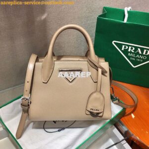 Replica Prada Saffiano Leather Handbag 1BA269 Beige 2