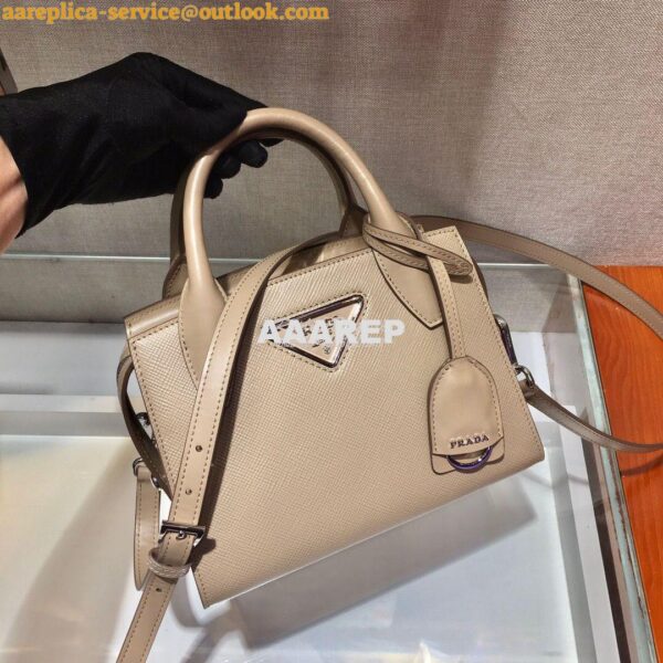 Replica Prada Saffiano Leather Handbag 1BA269 Beige 5