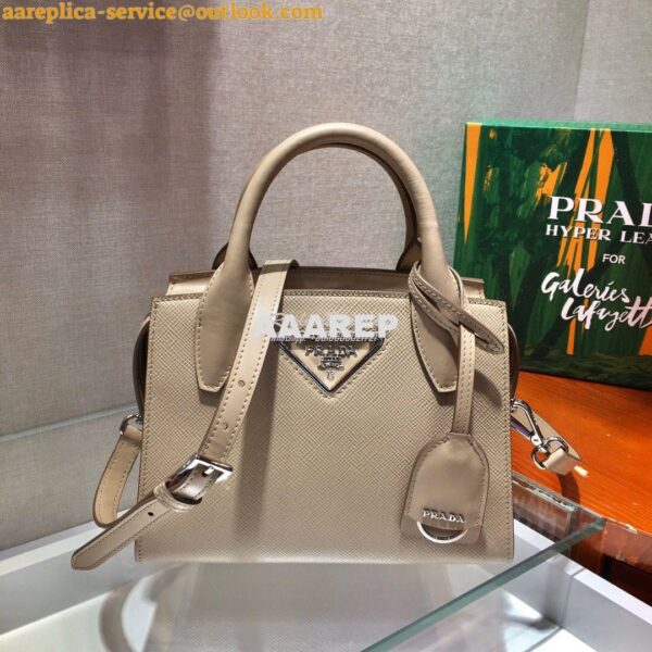 Replica Prada Saffiano Leather Handbag 1BA269 Beige 6