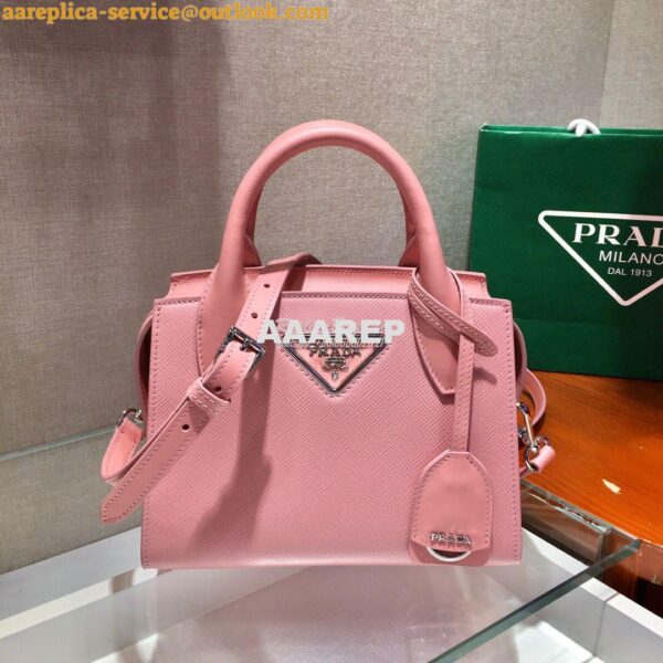 Replica Prada Saffiano Leather Handbag 1BA269 Pink 5