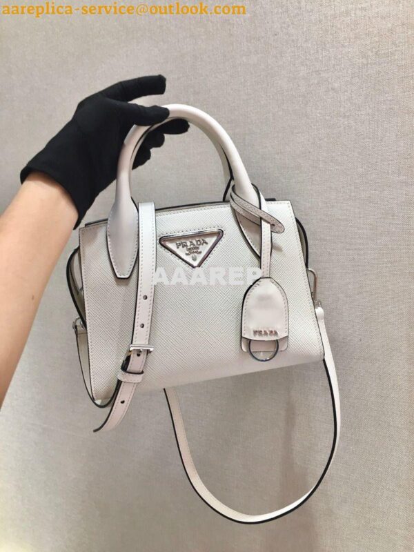 Replica Prada Saffiano Leather Handbag 1BA269 White 3