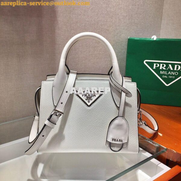 Replica Prada Saffiano Leather Handbag 1BA269 White 5