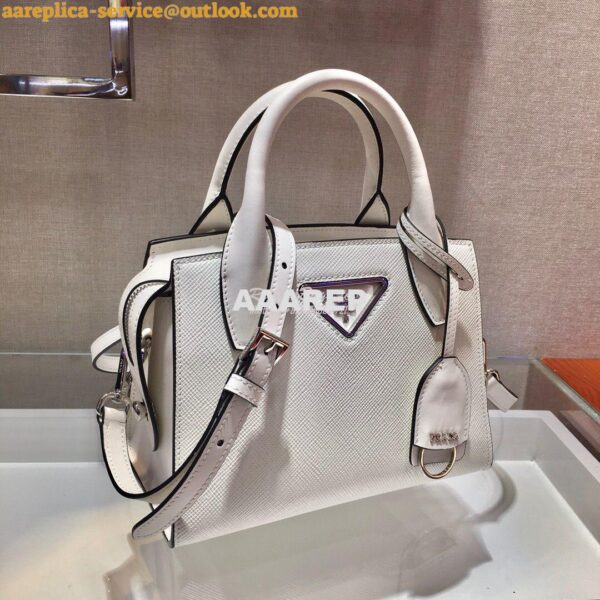 Replica Prada Saffiano Leather Handbag 1BA269 White 7