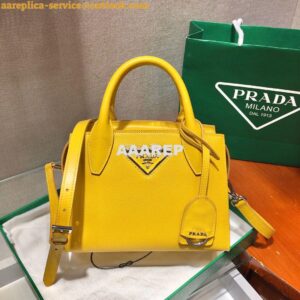 Replica Prada Saffiano Leather Handbag 1BA269 Yellow