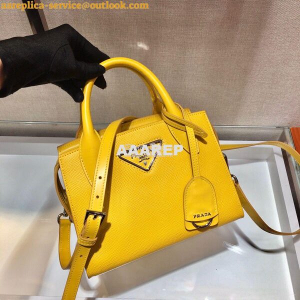 Replica Prada Saffiano Leather Handbag 1BA269 Yellow 5