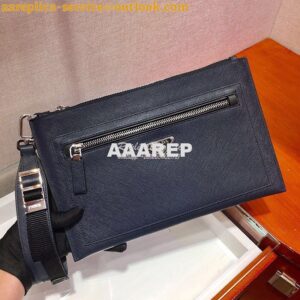 Replica Prada Saffiano Leather Pouch 2NH009 Navy