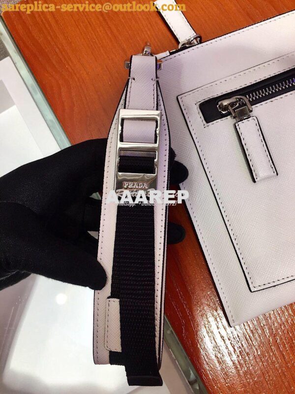 Replica Prada Saffiano Leather Pouch 2NH009 White 7