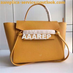 Replica Celine Belt Bag In Yellow Grained Calfskin 2 sizes