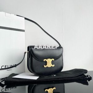 Replica Celine Besace Triomphe In Shiny Calfskin 110413B Black 2