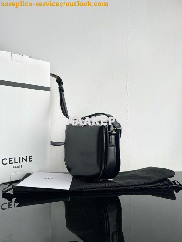 Replica Celine Besace Triomphe In Shiny Calfskin 110413B Black 6