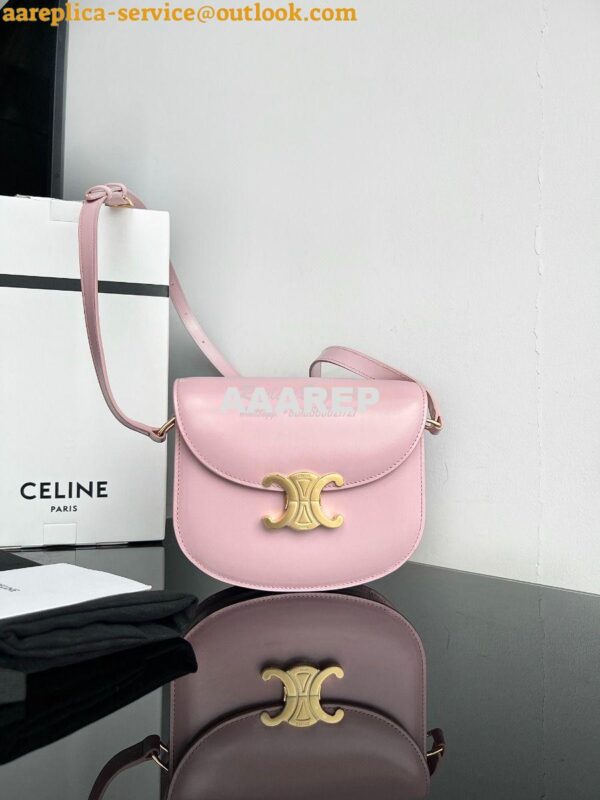 Replica Celine Besace Triomphe In Shiny Calfskin 110413B Rose