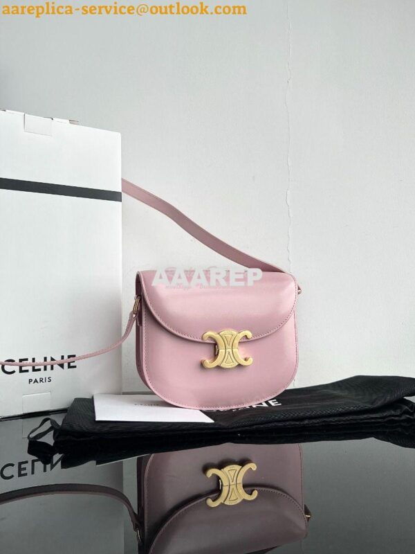 Replica Celine Besace Triomphe In Shiny Calfskin 110413B Rose 2