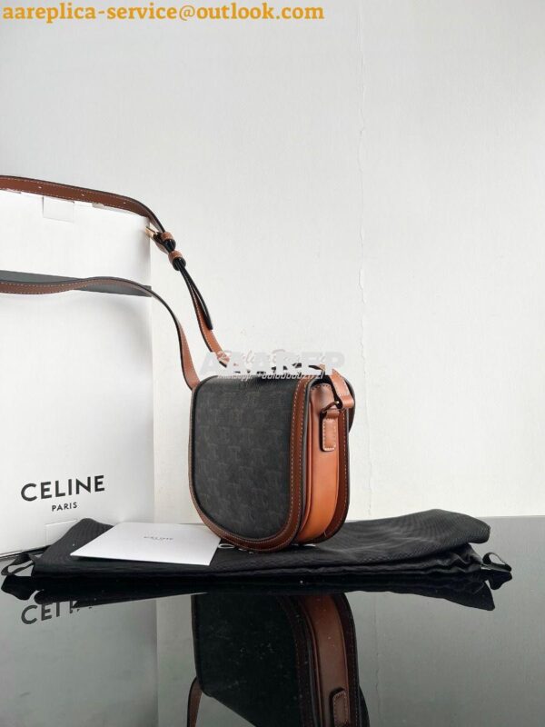 Replica Celine Besace Triomphe In Triomphe Canvas And Calfskin Tan 110 4