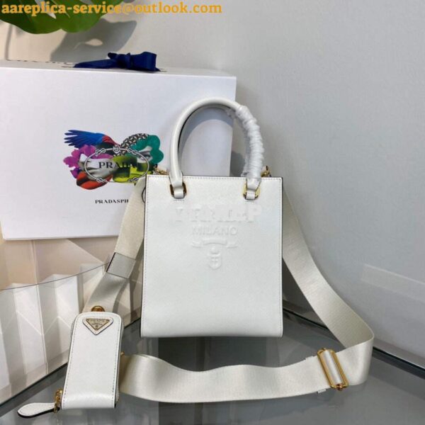 Replica Prada 1BA333 Small Saffiano leather handbag White 3