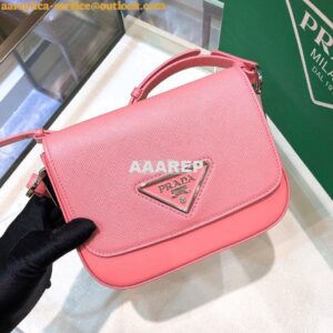 Replica Prada Saffiano Leather Shoulder Bag 1BD249 Pink