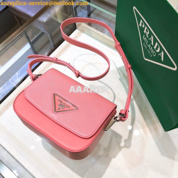 Replica Prada Saffiano Leather Shoulder Bag 1BD249 Pink 5