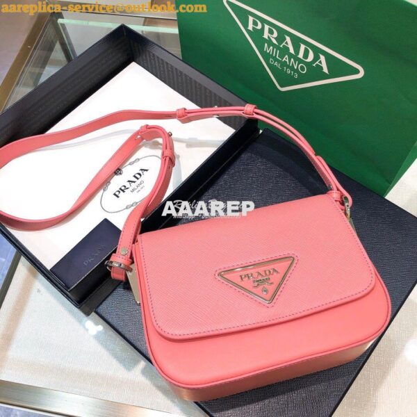 Replica Prada Saffiano Leather Shoulder Bag 1BD249 Pink 6