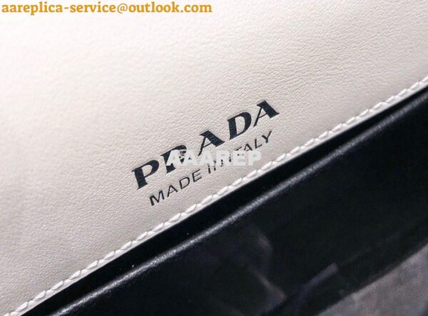 Replica Prada Saffiano Leather Shoulder Bag 1BD249 White 9