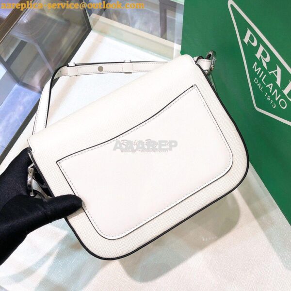 Replica Prada Saffiano Leather Shoulder Bag 1BD249 White 12