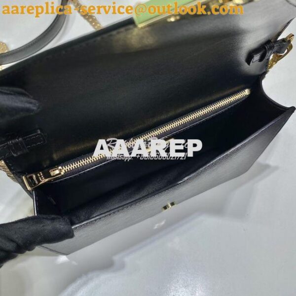 Replica Prada Saffiano leather shoulder bag 1BD318 Black 10